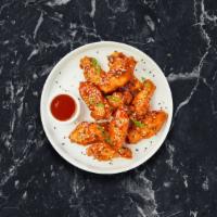 Sweet & Sour Power Wings · Fresh vegan chicken wings breaded, fried until golden brown, and tossed in sweet and sour sa...