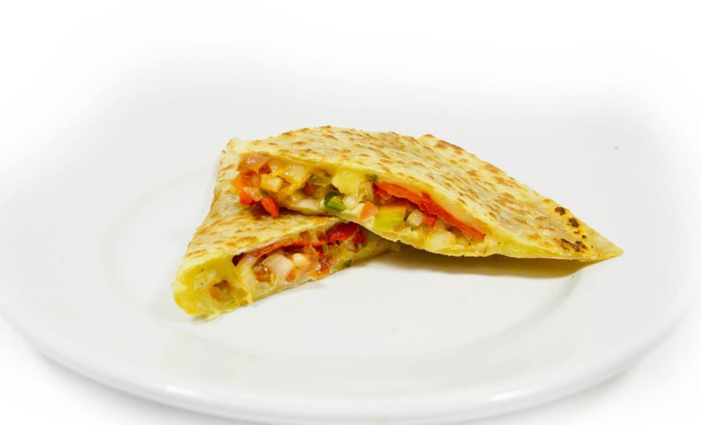 Vegetarian Quesadilla · Onions, salsa and your choice of meat or veggie.