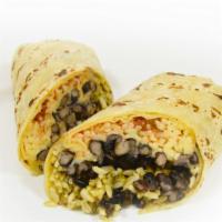 Bean Rice And Cheese Burrito · Includes your choice of rice, beans, and cheese wrapped in a warmed tortilla