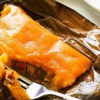 Pasteles · Plantain based puertorican tamale filled with with meat, pork, chicken or veggies.
*Sold fro...