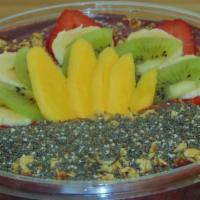 Mango Mint Bowl · Pitaya or Acai, Mango, Banana, Mint, Coconut Water.
With your choice of 1 granola, 5 topping...