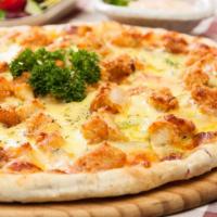 Chicken Parmesan Pizza With Cauliflower Crust · Mouthwatering Large Chicken Parmesan Pizza topped with Garlic Oven Roasted Chicken, Italian ...