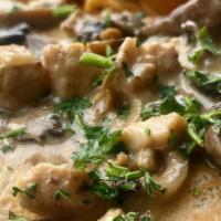 Stroganoff · Classic stroganoff cream sauce (with onions and mushrooms) drizzled over your choice of gril...