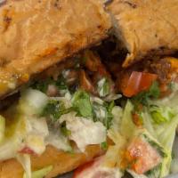 Torta · Choice of scratch-made protein, pinto beans, vegan mayo, tomatoes, lettuce, tomatoes, and sc...