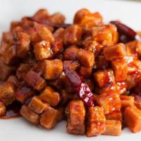 General Tofu · Deep fried Tofu glazed in our signature sweet, spicy and tangy glaze.