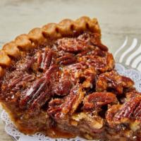 Southern Pecan Pie · Slice of gooey sweet Southern Pecan Pie made from scratch.