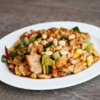 Kung Pao Chicken · Spicy. Chicken, celery, zucchini, carrot, peanut.