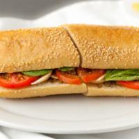 Caprese · A refreshing vegetarian sandwich made with fresh mozzarella, tomatoes, basil leaves, olive o...