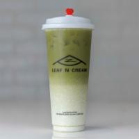 Iced Matcha Latte · Hand-whisked premium Japanese green tea with milk.