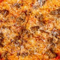 Fennel Sausage · tomato sauce, mozzarella, house-made sausage, shallots, oregano