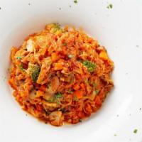 Spaghetti Squash Primavera · Broccoli, mushrooms, carrots, marinara.