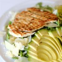 Arugula Salad · Arugula, shaved Parmesan cheese, avocado, olive oil, lemon. Add Chicken Breast for an additi...