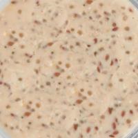 Proats With  Strawberries 9Oz. · 9Cal. 320-360), Unsweetened Almond Milk, Rolled Steel Oats, Plant Protein, Chia Seeds, Flax ...