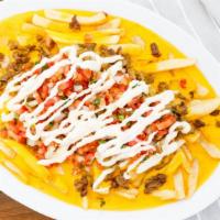 Carne Asada Fries · French fries with nacho cheese, choice of meat, onions, cilantro. Please specify if you woul...