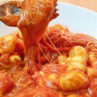 Gnocchi Alla Sorrentina · Potato Dumpling with marinara sauce baked in the oven with mozzarella cheese