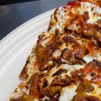 Meat Lovers · Pepperoni, bacon, italian sausage, mozzarella, marinara