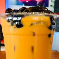 Thai Tea · Sweet Thai Tea.
Boba is not included.