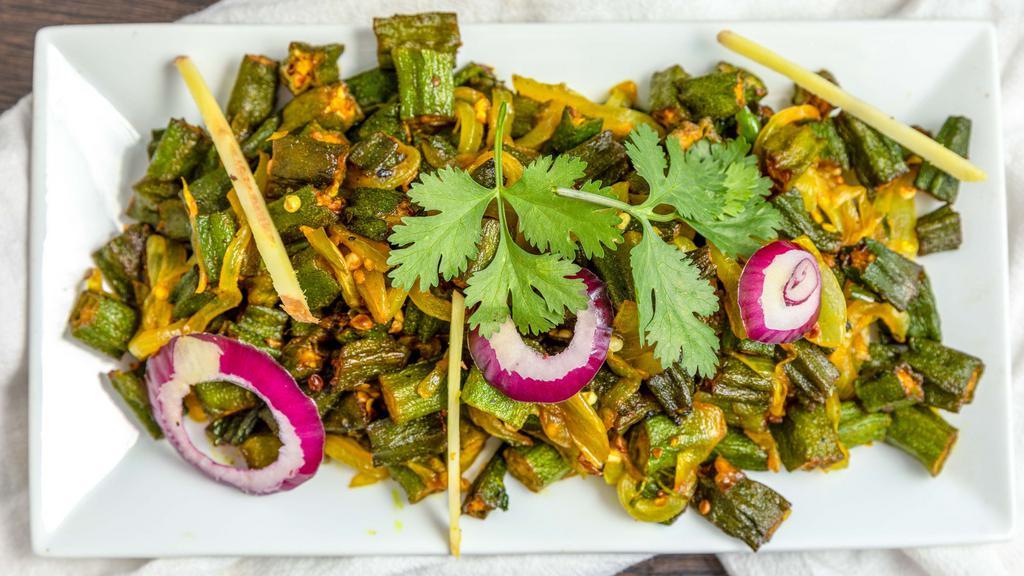 Bhindi Masala · Okra with spices.