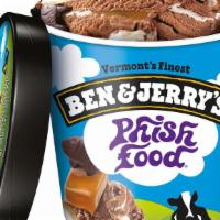 Ben & Jerry'S Phish Food · Ben & Jerry's Vanilla ice cream with salted caramel swirls & fudge brownies topped with cara...