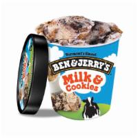 Ben & Jerry'S Milk Cookies · Vanilla ice cream with a chocolate cookie swirl, chocolate chip and chocolate chocolate chip...