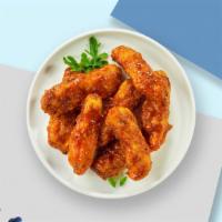 Smoking Hot Bbq Chicken Wings · Fresh chicken wings breaded, fried until golden brown, and tossed in barbecue sauce. Served ...