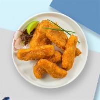 Bully Buffalo Chicken Strips · Cripsy breaded chicken strips, fried until golden brown before being tossed in buffalo sauce...