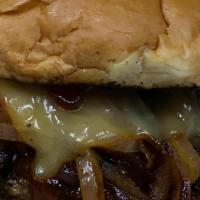 The Bunz Western · Seasoned grilled onions double slices of crispy applewood bacon, sweet tangy BBO. topped wit...
