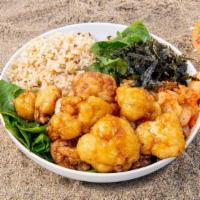 Island Bbq Salad · Spinach, teriyaki cauliflower 