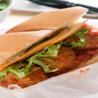Meatball Sub · Hearty meatballs and marinara sauce with Parmesan cheese served on fresh baked sourdough bag...