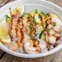 Grilled Shrimp Bowl  · 6 Grilled Shrimp over white rice with a soy glaze and green onions
