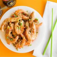Salt & Pepper Shrimp · Shrimps, black pepper. Spicy. With shell, please make an instruction if you need the shrimps...