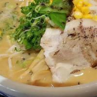 Tonkotsu Miso · Broth: Pork Born / Sauce: Miso / Noodle: Thick / Toppings: Chashu Pork, Bamboo, Green onion,...