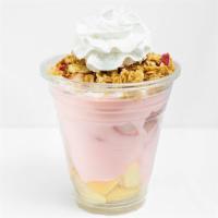 Small Yogurt  · Strawberry Yogurt 
Fruits Included 
Strawberries 
Banana 
Pineapple 
Cantaloupe 
Mango
Straw...