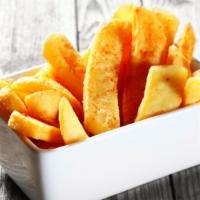 Steak Fries · Thick wedges of potatoes fried.