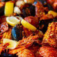 South Beach Combo(5-6 People) · 2 lobster tails, 2 clusters of snow crab, 1 lb of shrimp,1 lb of clam,1 lb of mussel,, 3 cor...
