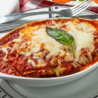 Beef Lasagna · Ricotta, mozzarella, parmesan & sliced meatballs.