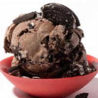 Chocolate Milk & Cookies Pint · Smooth and sweet milk chocolate ice cream chock-full of sandwich creme cookies.  Contains mi...