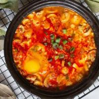 Soft Tofu Soup · Choose: beef, chicken, seafood.