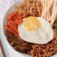 #1. Hot Stone Spicy Pork Bibimbap · 