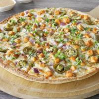 Halal Achari Chicken Pizza Twist · This pizza has our signature white sauce, fresh diced mozzarella cheese, sliced halal achari...