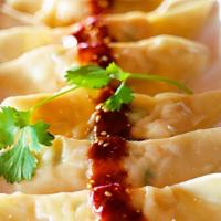 Chicken Dumplings · Handmade in house: ground chicken breast, Chinese parsley, ginger and scallions. Steamed (Sz...