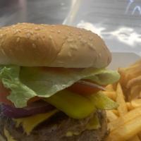 Double Bac Cheeseburger · Double cheese, double hamburger patties and double bacon, lettuce, tomato, pickles, red onio...