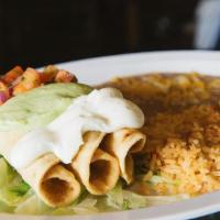2 Enchiladas Cheese Or Meat · Your Choice of Pork, Cheese or Chicken
Steak $2.00extra