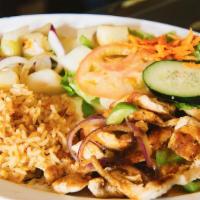 Chicken Breast Plate · With Tortillas corn or flour
Served w/ rice ,beans , salad