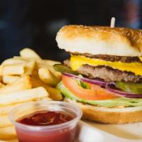 Double Cheeseburger · Lettuce, Tomato, Pickles Onion and 1000 Island