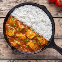 Chicken Tandoori Curry · Bone-in halal chicken roasted in a tandoori clay oven then served with a savory curry; a la ...