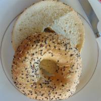 Bagel With Cream Cheese · Options include: plain, sesame, cinnamon raisin, wheat, onion, everything, and jalapeño chee...