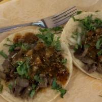 Street Taco (1) · Meat served with onions, cilantro and salsa.
**NO SUBSTITUTING FOR FLOUR TORTILLAS***