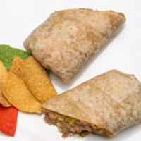 Regular Burrito · Your choice of meat, rice, beans and pico de gallo and salsa.
