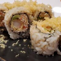 Crunch Roll · Crab meat, shrimp tempura avocado, eel sauce.
